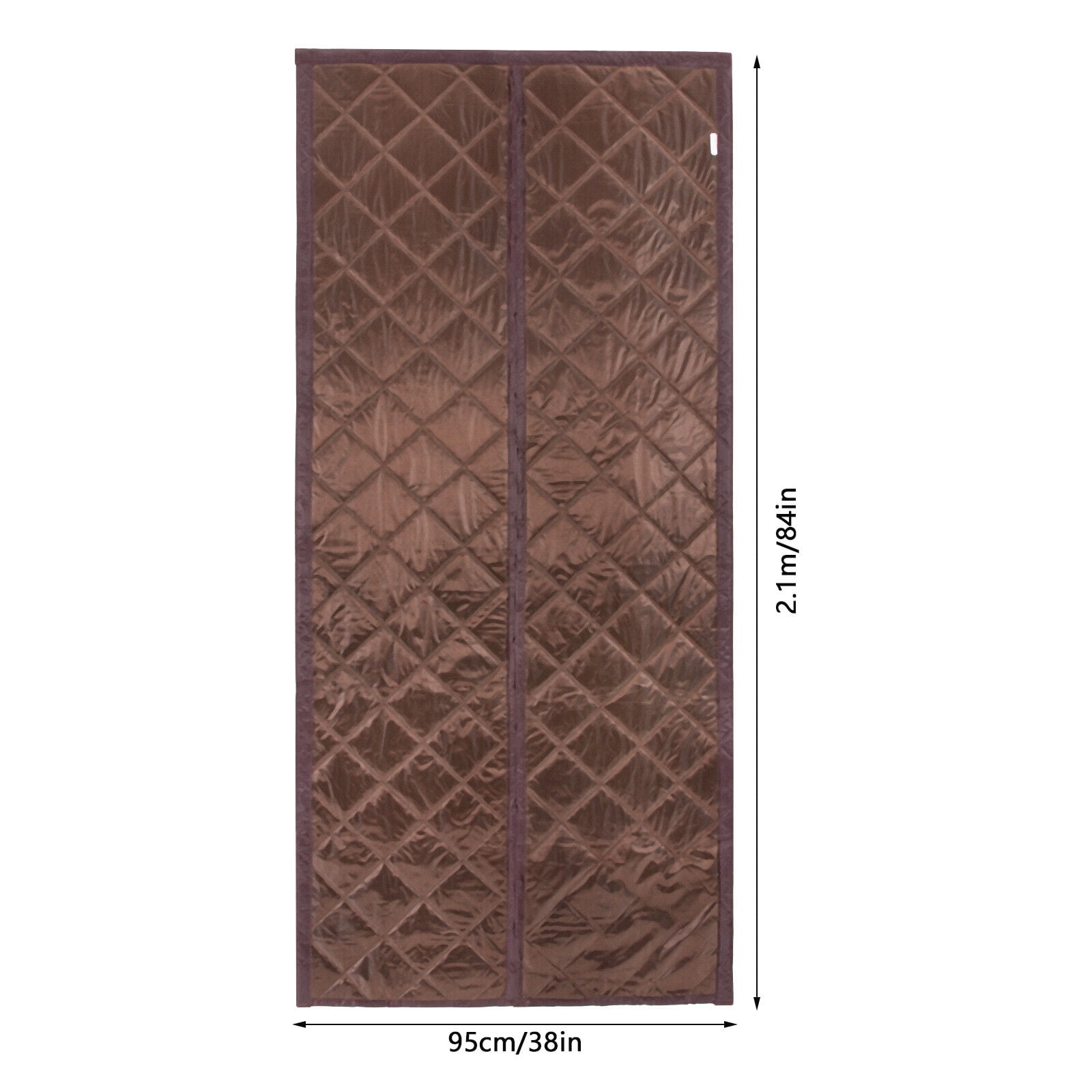 Waterproof  Magnetic Thermal Insulated Door Curtain Winter Doorway Cover 38x84in Coffee Color