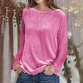 thumbnail image 2 of Yigetop Blouses en Velours pour Femmes Hauts en Velours pour Femmes Manches Longues Col Rond Chemise Blouse Pull-Over T-Shirt Décontracté Tendance Hauts en Velours pour Femmes Manches Longues Rouge1 2TG, 2 of 4