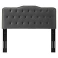 thumbnail image 3 of Tufted Headboard, King Size, Velvet, Dark Grey Gray, Modern Contemporary Urban Design, Bedroom Master Guest Suite, 3 of 10