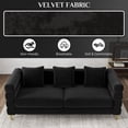 thumbnail image 7 of Wiilayok 79" Velvet Cloud Couch,3 Seater Deep Seat Sofa Couches with Gold Legs,Pillows,Modern Oversized Loveseat for Living Room,Office Apartment,Black, 7 of 7