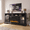 Black, variant on Sonegra Fireplace TV Stand with Glass Door for TVs up to 80", 70" Entertainment Center with Fireplace, Media Console for Living Room, Brown