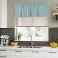 thumbnail image 4 of Vintage Haze Blue Curtain Valances for Windows, Kitchen Valance Window Treatments Panel 2 Pack, Farmhouse Retro Solid Color Linen Texture Rod Pocket Short Curtains for Bathroom Bedroom 60 x 18 Inch, 4 of 8