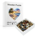 thumbnail image 6 of Wooden Jigsaw Puzzle Heart Shaped Beach Scene for Adults & Kids, Unique Animal Pieces, Thick Sturdy Wood, Ideal for Stress Relief & Gift, 6 of 6