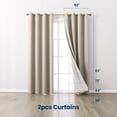 thumbnail image 4 of Sleep Zone 100% Blackout Curtains for Bedroom Full Light Blocking Curtains, Two-Sided Reversible Window Curtain for Living Room 2 Panels, 52" x 63" Coffee, 4 of 8
