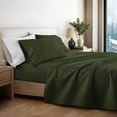 thumbnail image 2 of Noble Linens 4 Piece Holiday Microfiber Bed Sheet Set, Pine Green, King, 2 of 13