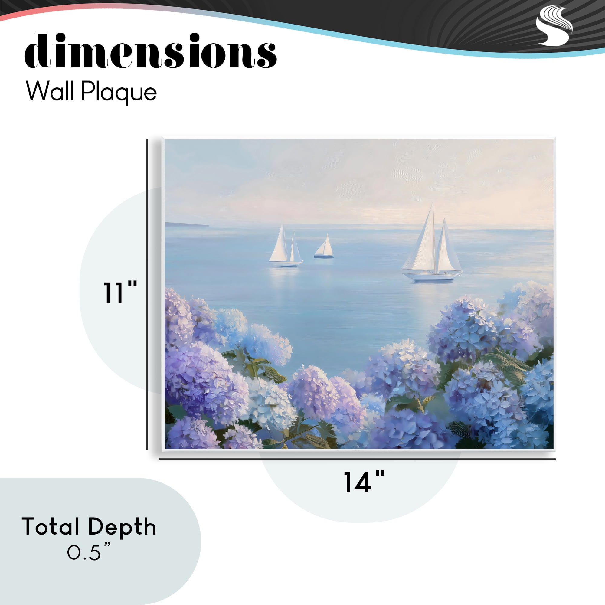 Stupell Industries Sailboats & Hydrangeas at Sea Wall Plaque Art, design by LSR Design Studio