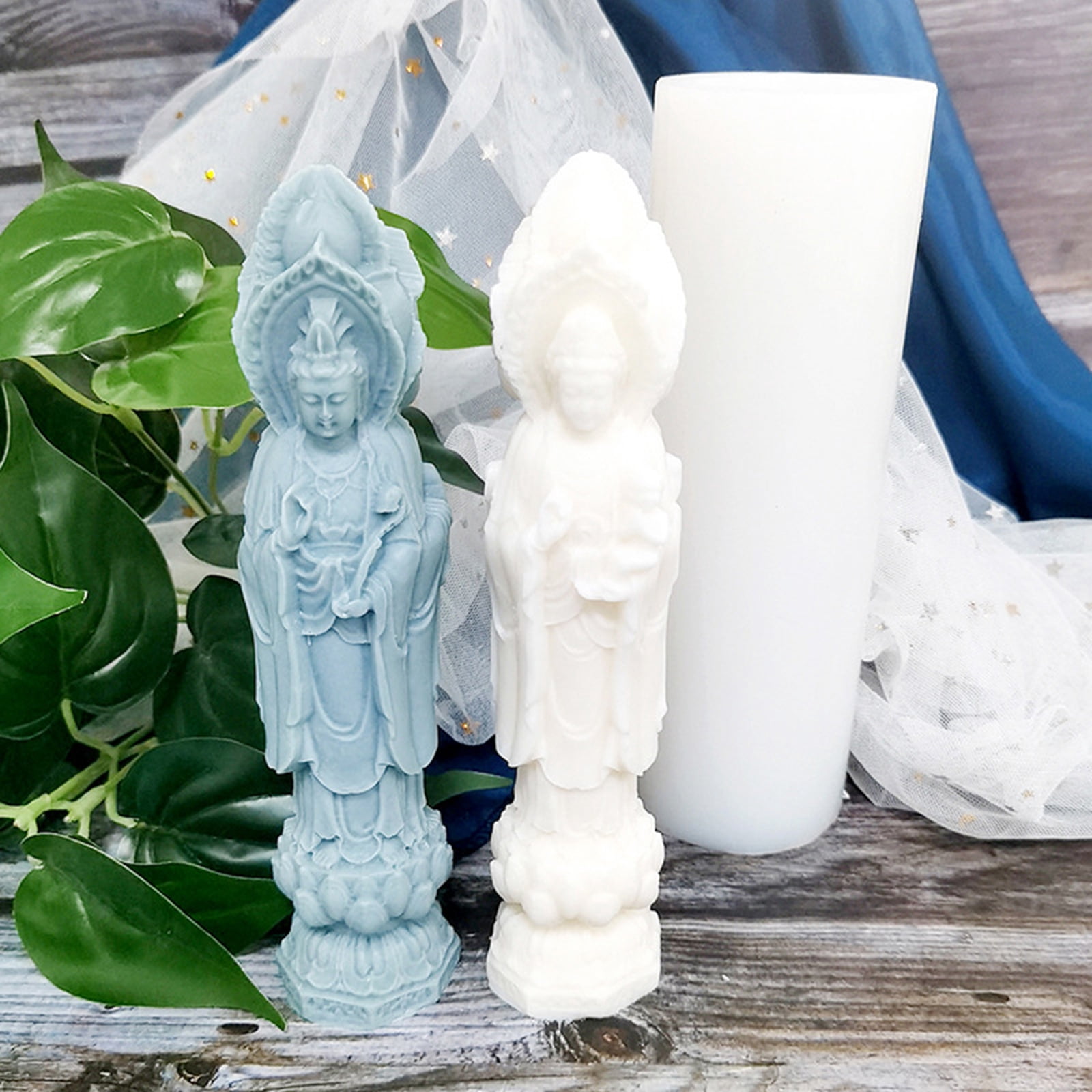 JZROCKER Guanyin Buddha Statue Silicone Mold Candle Aromatherapy Soap Making Mould