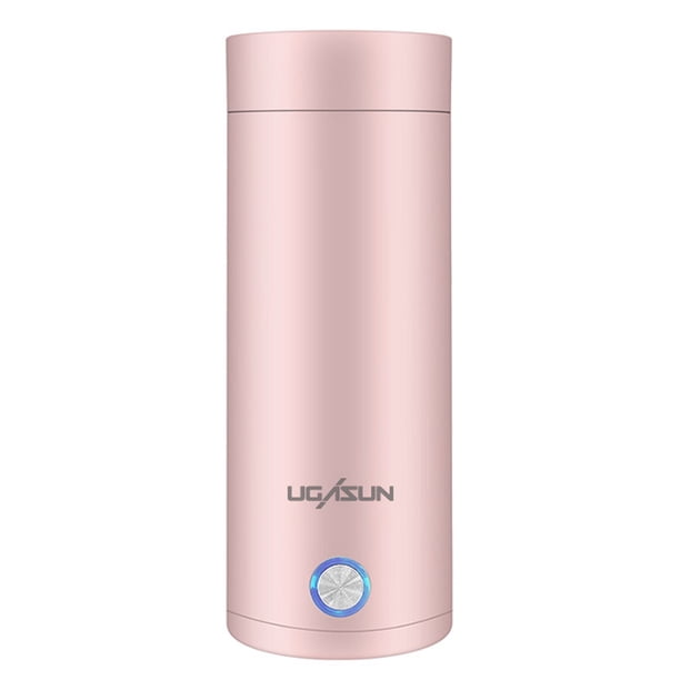 FLhrweasw Hervidores Eléctricos 400 Ml Minibotellas Calentadas Acero Inoxidable 304 (rosa BS)