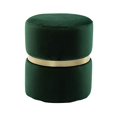 thumbnail image 1 of TOV Furniture Yamma Modern Velvet Upholstered Round Footstool Ottoman, 13.7", Green, 1 of 5