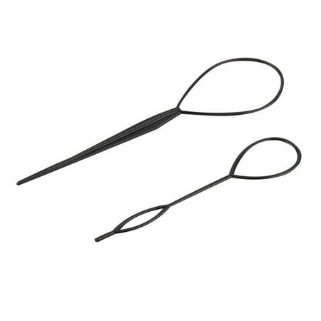 2017 New 2 pcs Ponytail Creator Plastic Loop Styling Tools Black Pony topsy Tail Clip Hair Braid Maker Styling Tool Salon (Best Clips Hair Salon)