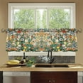 thumbnail image 4 of Yayeee Kitchen Curtains Tier Set of 2 Light Filtering 57"x36" Over Sink Window Panels, Beige Floral Garden, 4 of 7