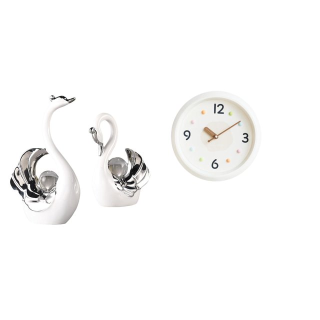 Figuras De Cisne Para Decoración De Sala De Estar Y Reloj De Pared Moderno Colgante, Silencioso, Con Números Grandes, Pieza Central Decorativa Para El Hogar, La Oficina Y La Sala De Estudio.