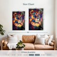 thumbnail image 3 of Elephant Stock Majestic Lion Abstract Color Wall Art - Vertical Canvas Wall Art - Living Room Wall Decor - Animal Canvas - Black And Blue Decor - 26" x 39", 3 of 4