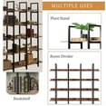 thumbnail image 4 of Euroco 5 Tier Bookcase with Open Shelves, Industrial Bookshelf with Metal Frame, 71" Bookshelf for Home Office, Rustic Brown, 4 of 7