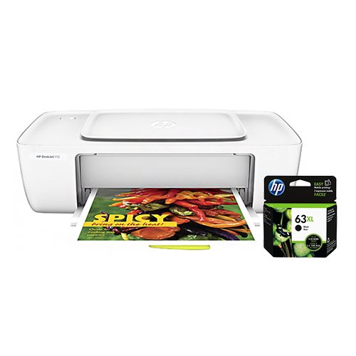 HP DeskJet 1112 Printer with 63XL Black Ink Cartridge HP Deskjet 1112