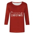 thumbnail image 4 of Craaazy Christmas Shirts for Women Fashion Printed 3/4 Sleeve Casual Tops Gifts, 4 of 5