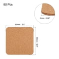 thumbnail image 2 of 80pcs Self Adhesive Cork Coasters 3.5"x 3.5"x 0.08" Cork Mats Cork Backing Sheets, Square Rounded Corner, 2 of 5