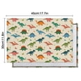 thumbnail image 5 of Beige Colorful Dinosaurs Pattern Summer Placemats Table Placemats Set Of 6-Linen Kitchen Washable Placemats Table Mats 11.8"x17.7" Non-Slip Heat Resistant, 5 of 5