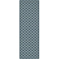 thumbnail image 2 of Safavieh Courtyard Hilbert Geometric Indoor/Outdoor Runner Rug, Navy/Beige, 2'3" x 14', 2 of 9