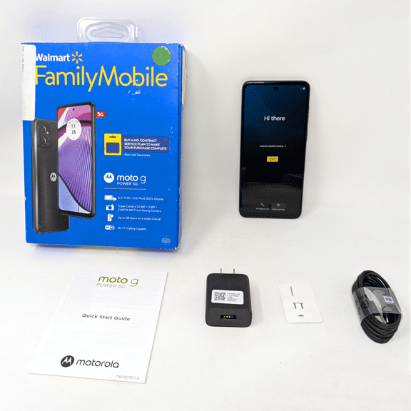 Pre-Owned Walmart Family Mobile Motorola Moto G Power 5G (2023), 128GB, 4GB RAM, Black - Prepaid Smartphone [Locked to Walmart Family Mobile]