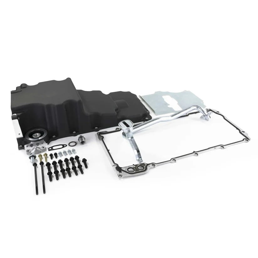 Aluminum Rear Sump Low-Profile Retro-Fit Oil Pan for LS - Black