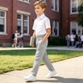 thumbnail image 6 of 6-7 Years Child Boys Cargo Pant School Pants Sweatpants School Pants Fall Winter Pants Boys' Sweatpants for Kids School Sports Running Pants White Pants, 6 of 9