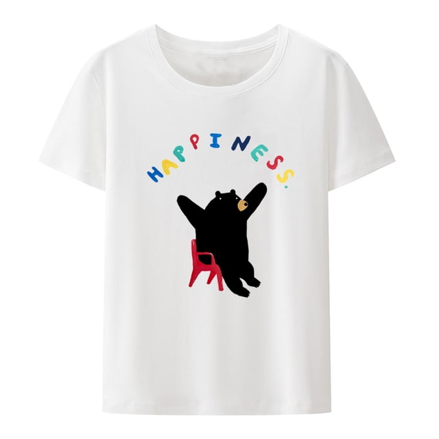 Camisetas de anime con estampado de felicidad, camisetas transpirables, divertidas, ajustadas, góticas, estampadas, camisetas gráficas de ocio, camisetas creativas hipster