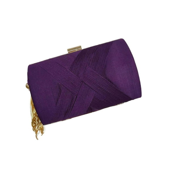 Luxury Evening Clutch Bag Tassel Handbag Clutch Strap Pendant Ladies Chain Purses Shoulder Bag Women Purple