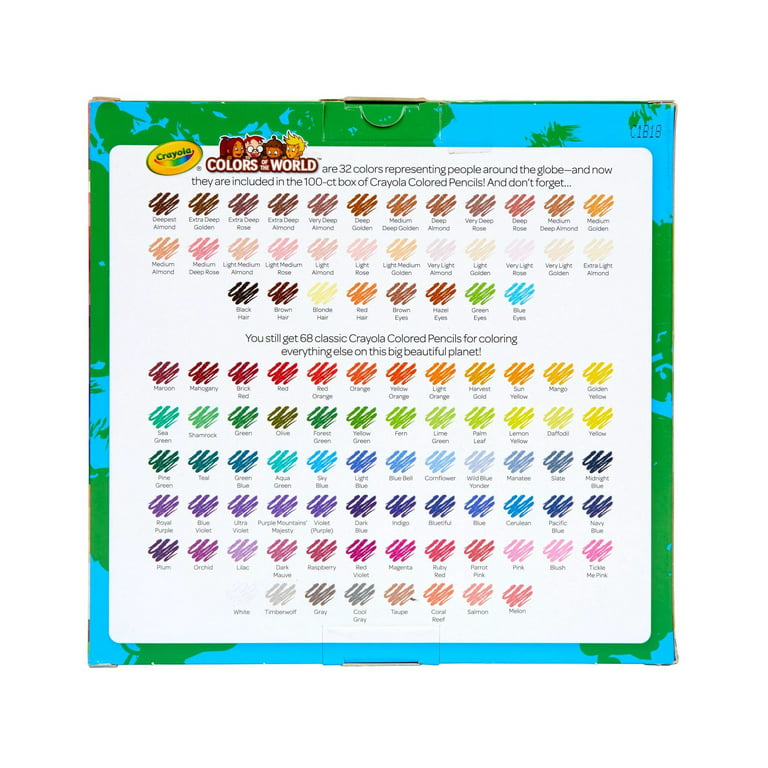 2 Crayola COLORS OF THE WORLD 32 Count Crayons Pack Box Skin Eyes+
