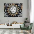 thumbnail image 2 of COMIO  Sun and Moon Tapestry, Black and White Tapestries Mystic Burning Sun with Star Wall Hanging decor for Bedroom, 2 of 7