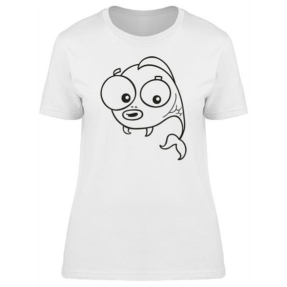 Adorable Fish Cartoon T-Shirt Women -Image by Shutterstock, Female Large