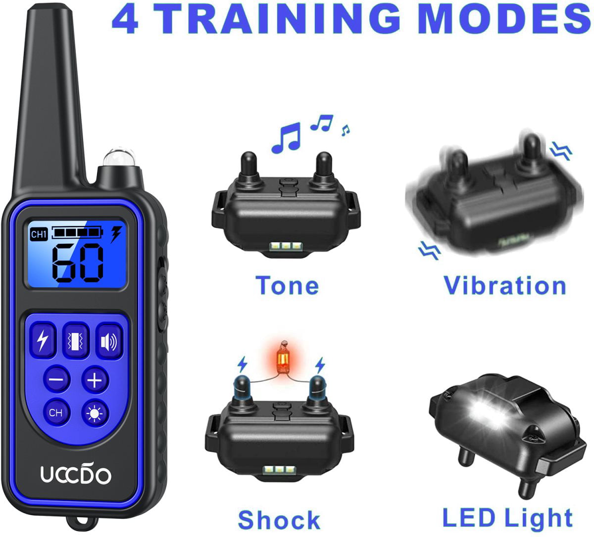 iDogin Dog Training Collar with Remote 3 Training Modes Beep Vibration and Shock 2500 ft Remote Rechargeable Waterproof Shock Collar for Medium Large Dogs