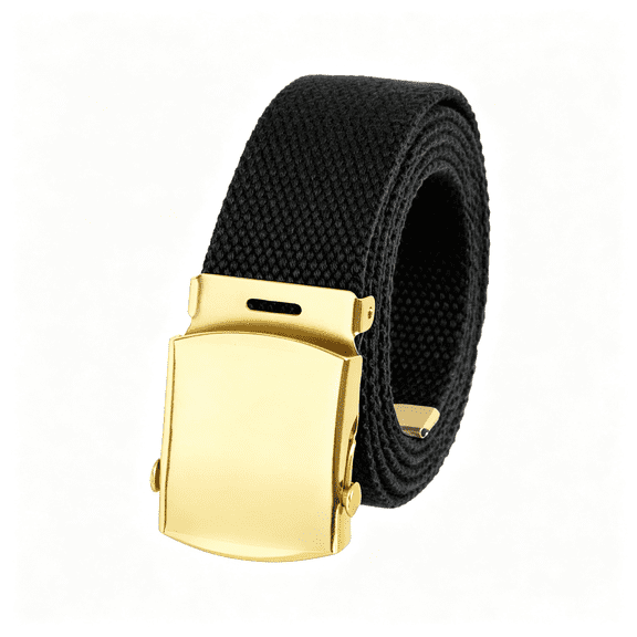 TELOLY Canvas Web Belt Military Style with Brass and Tip 54" Long|Adjustable Cut to Fit Many Colors Military Belt