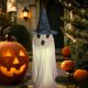 thumbnail image 4 of Lámpara Decorativa Fantasma de Halloween de 1,2 M, de Tela Blanca, Iluminada, con Pilas | Soporte Extensible, Adorno Colgante para Patio, Jardín, Fiesta, Interior y Exterior, Halloween, 4 of 6