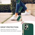 thumbnail image 5 of Compatible with iPhone 11 Case,Women Girsl Cute Love Heart Plating Design Protective Bumper with Camera Lens Cover Slim Shockproof Silicone Soft Phone Case for iPhone 11 Green, 5 of 7