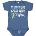 thumbnail image 3 of Inktastic My Sister is Just Down Right Perfect Down Syndrome Awareness Ribbon Boys or Girls Baby Bodysuit, 3 of 5