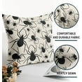 thumbnail image 5 of Cream Halloween Pillow Covers 16x16 Set of 2 Black Spider Print Outdoor Decorative Throw Pillows Holiday Scary Themed Farmhouse Pillowcases Linen Cushion Case Decor for Home Sofa Couch Bed, 5 of 6