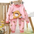 thumbnail image 2 of Bovxnpu Boys Girls Outfits Set 2 Piece Loungewear Set, Girl Long Sleeve Shirt and Pants Set for Toddlers Girls Fall Clothes Home Clothes 4 Years, 2 of 5