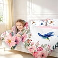 thumbnail image 4 of Erosebridal Elegant Hummingbird 7-Piece King Bedding,Graceful Tropical King Bed in a Bag,White Pink,Pink Reversible, 4 of 7
