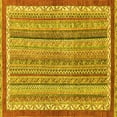 thumbnail image 1 of Ahgly Company Machine Washable Indoor Square Abstract Yellow Modern Area Rugs, 8' Square, 1 of 4