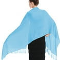 thumbnail image 2 of Glory Max Women's Large Soft Silky Pashmina Shawl Wrap Baby Blue Solid Plain Wedding Scarf, 2 of 5