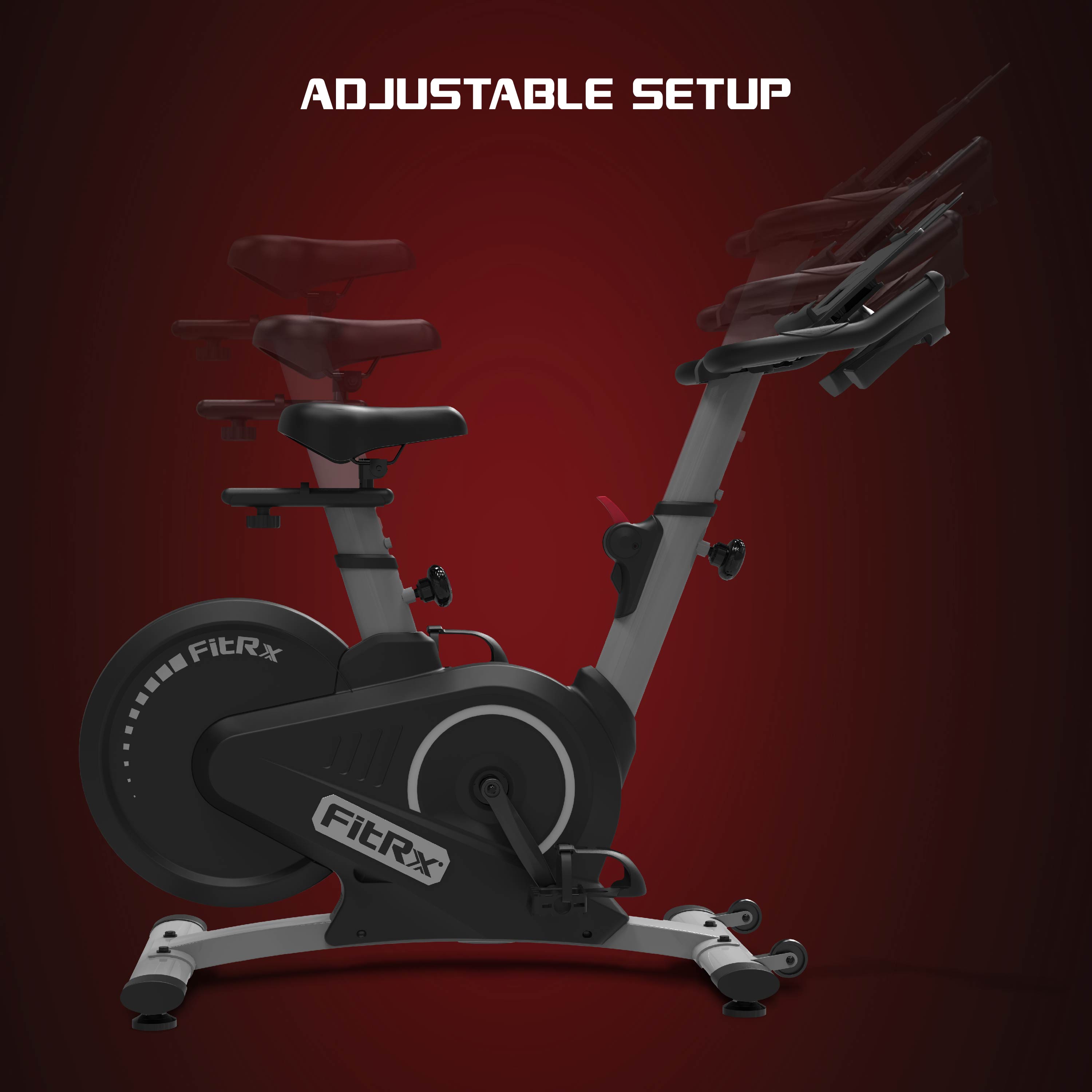 FitRx Hyper Indoor Exercise Bike, Adjustable Magnetic Resistance Stationary Cardio Workout Bike with LCD Screen for Home Workouts