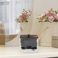 thumbnail image 6 of Unique Bargains 1 Pc Square Cylindrical Cover Acrylic Cotton Swab Holder Bathroom Transparent Dark Brown, 6 of 6