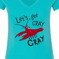 thumbnail image 4 of Inktastic Let's Get Cray Cray Cute Red Crayfish Women's V-Neck T-Shirt, 4 of 5