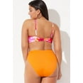thumbnail image 3 of Swimsuits For All Women's Plus Size Mentor Tie Front High Waist Bikini Set 20 Orange Tie Dye, Orange, 3 of 4