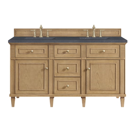 James Martin Vanities 424-V60d-3Csp Lorelai 60" Double Basin Wood Vanity Set - Light