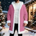thumbnail image 5 of shqvo Christmas Cardigan Santa Jacket Coat for Men Hoodies Claus Adult Suit Outfit Party Sherpa Lined Long Fleece, 5 of 9