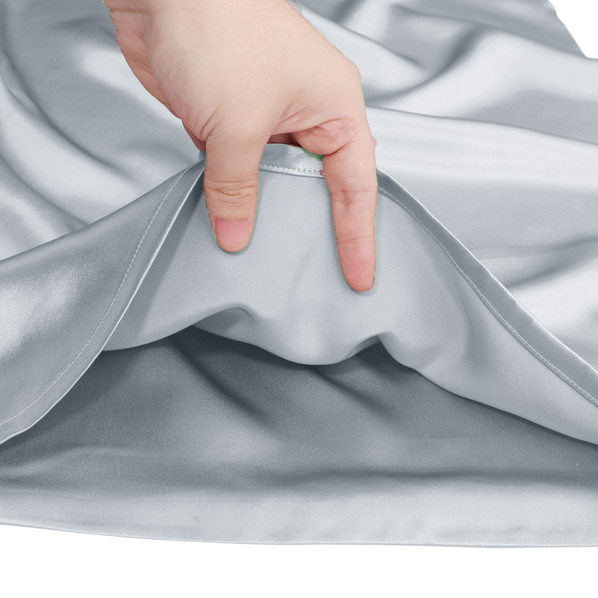 PiccoCasa 25 Momme Silk Pillow Cover with Envelope Closure, Silver Grey Queen(20"x30")