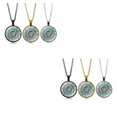 thumbnail image 1 of Justharion Alloy Wide Application Pendant Necklace Best Gift For Any Occasion Glass Mandala Dome Necklace Gown silver 2Set, 1 of 6