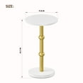 thumbnail image 3 of Small round side table for small space, modern style round side table with metal legs, suitable for living room, bedroom, narrow corner, sofa, white, 3 of 9